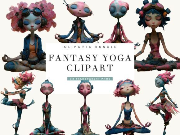 Download Fantasy Yoga Clipart Bundle - Yoga Collection
