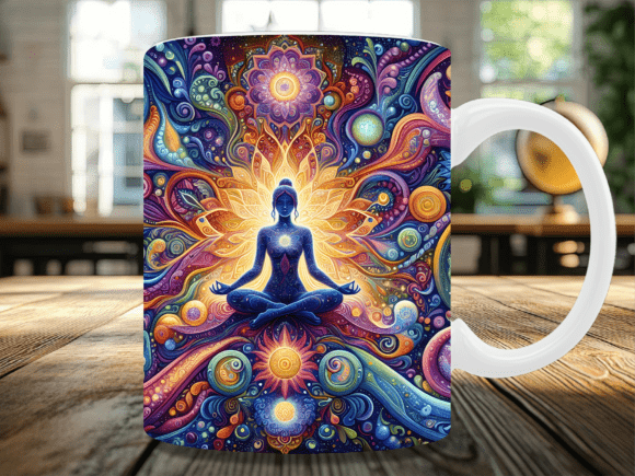 Download Celestial Fractal Yoga Art Mug Wrap - Yoga Collection