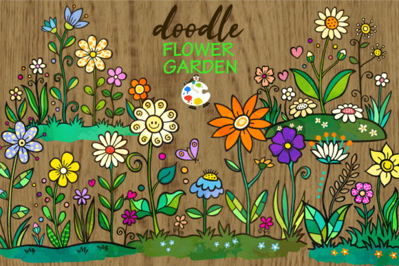 Download Doodle Flower Garden Design Elements - Design element Collection