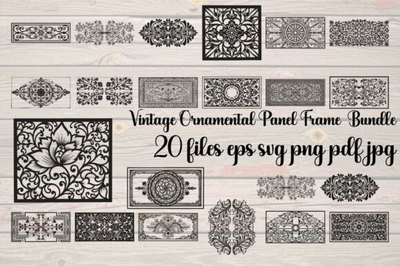 Download Vintage Ornamental Panel Frame Bundle - Ornament Collection