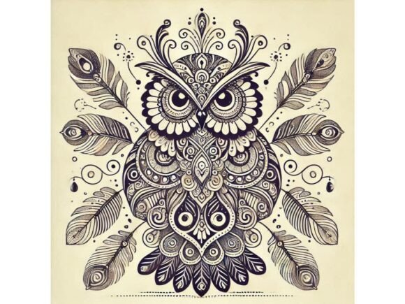 Download Ornamental Owl with Intricate Feather De - Intricate Collection