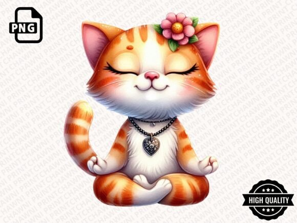 Download Funny Cat Doing Yoga Clipart PNG - Yoga Collection