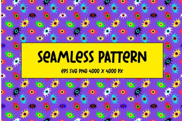 Download Seamless Pattern of Multicolored Eyes - Premium Bundle