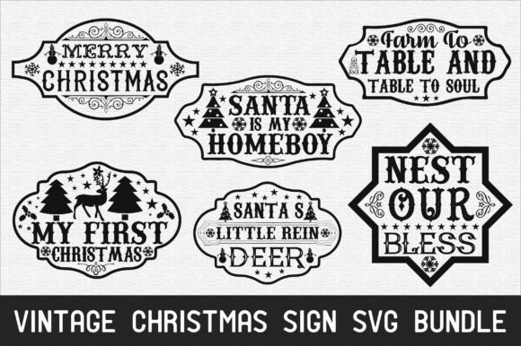 Download Vintage Christmas Sign Svg Bundle - Svg bundle Collection