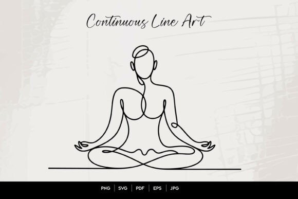 Download Meditation Yoga One Line Art - Yoga Collection