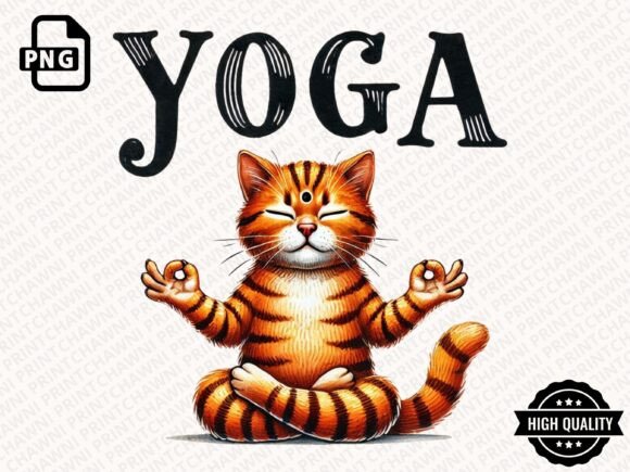 Download Funny Cat Doing Yoga Clipart PNG - Yoga Collection