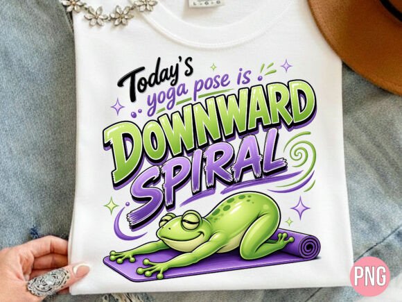 Download Yoga Frog Downward Spiral PNG Shirt - Yoga Collection