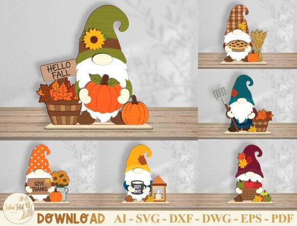 Download Fall Gnome Table Decor SVG Bundle - Svg bundle Collection