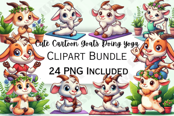 Download Cute Cartoon Goat Yoga Clipart - Yoga Collection