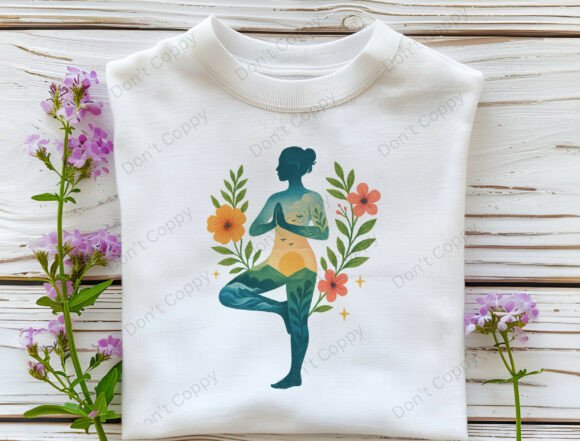 Download Yoga Woman Png Sublimation, Floral Png - Yoga Collection