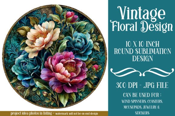 Download Pretty Blue Pink Floral Round Design 26 - Pretty Collection