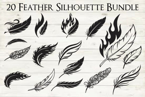Download Feather Silhouette SVG Bundle - Svg bundle Collection