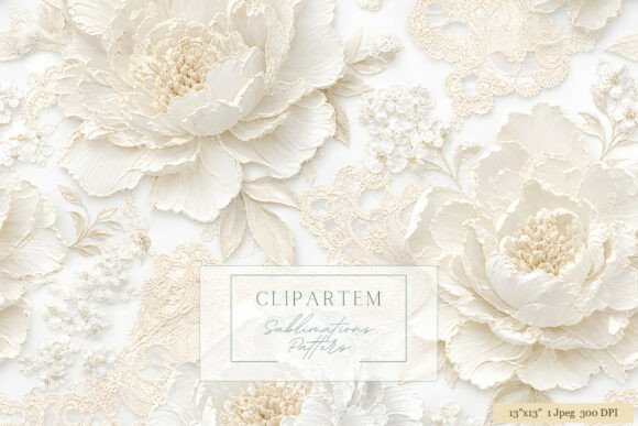 Download White Peony Lace Floral Pattern - Floral pattern Collection