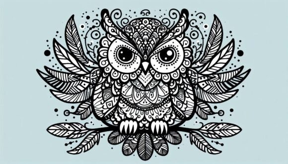 Download Ornamental Owl with Intricate Feather De - Intricate Collection