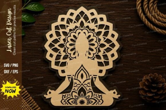 Download Mandala Yoga Meditation Decor Laser Cut - Yoga Collection
