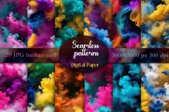 Download Seamless Pattern of Multicolored Smoke - Premium Resources