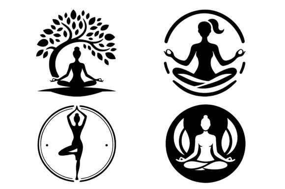 Download Yoga Icon Silhouette Vector Illustration - Yoga Collection