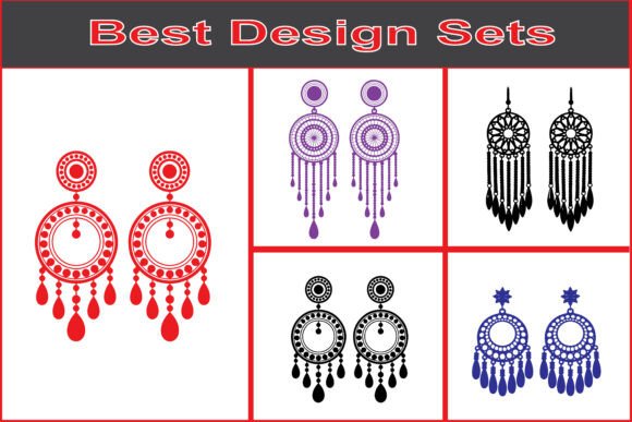 Download Ornamental Earrings Vector Design Set - Ornament Collection